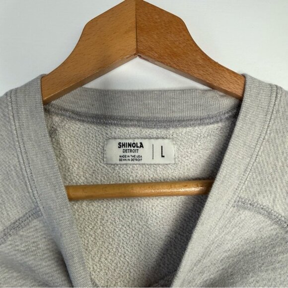 Shinola Detroit Logo Gray Crewneck Sweatshirt Size Large Unisex - Picture 4 of 5